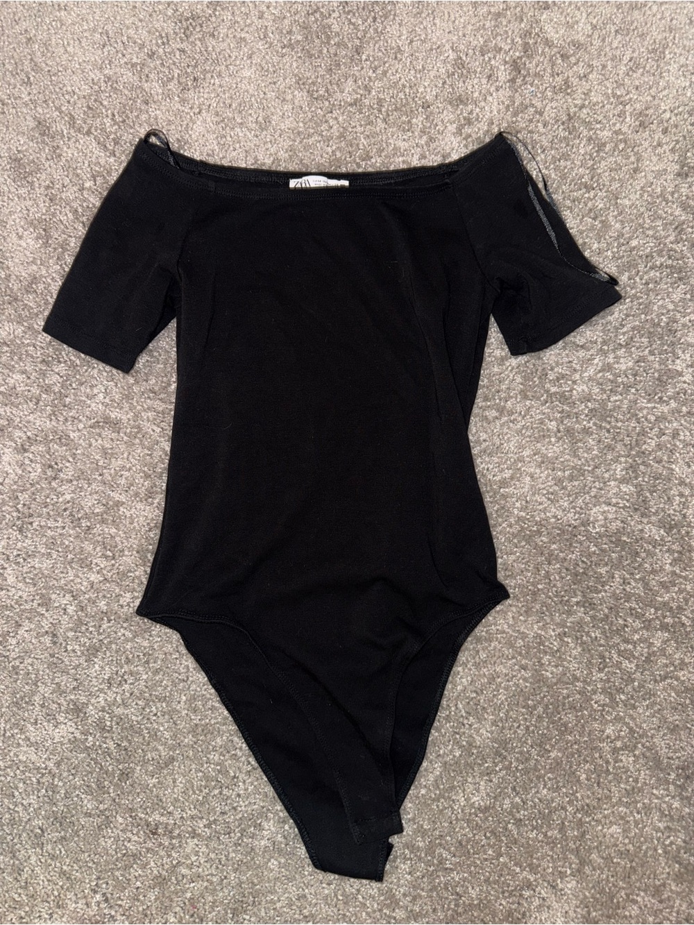 Zara black Off-Shoulder Bodysuit